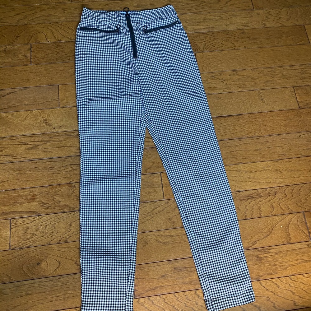 high waisted checkered pants